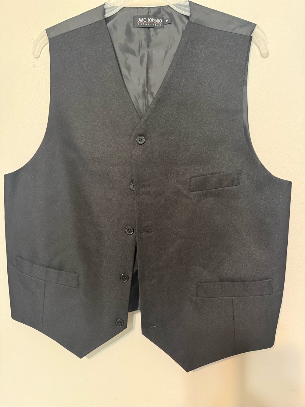 Uamo Lorenzo Men's Black Formal Vest - Classic Tailored Style